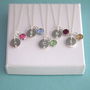Sterling Silver Crystal Initial Birthstone Necklace, thumbnail 4 of 6