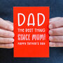 'Best Thing Since Mum' Funny Father's Day Card, thumbnail 2 of 4