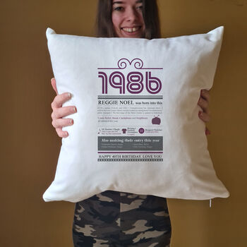 Personalised 40th Birthday Gift Cushion, 5 of 11