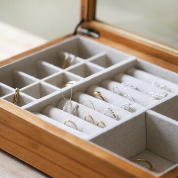 Personalised Glass Top Wooden Jewellery Box, 8 of 12