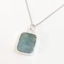 'Rectangle' Aquamarine Sterling Silver Necklace, thumbnail 3 of 7