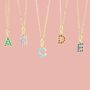 Gold Or Silver Plated Birthstone Initial Necklace, thumbnail 1 of 12