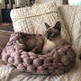 Handmade Crochet Cat Basket, thumbnail 1 of 7