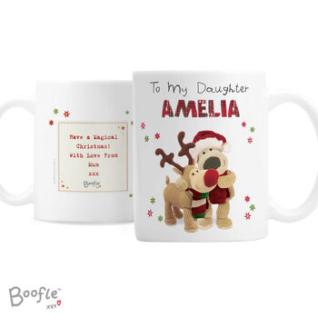 Personalised Boofle Christmas Reindeer Mug, 4 of 4