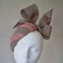Strped Pink And Grey Head Piece With Bow Detail, thumbnail 2 of 4