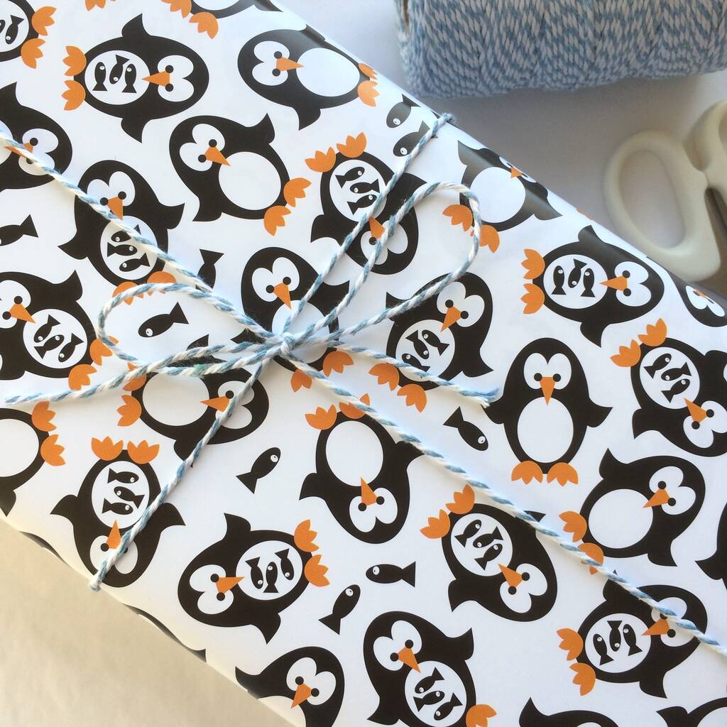 Penguin Wrapping Paper Or Gift Wrap Set, 1 of 12