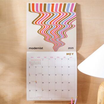 2025 Calendar | Modernist | Sunday Start, 3 of 10