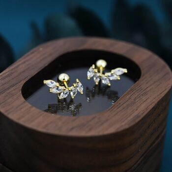 Marquise Cz Cluster Screwback Earrings, 2 of 11