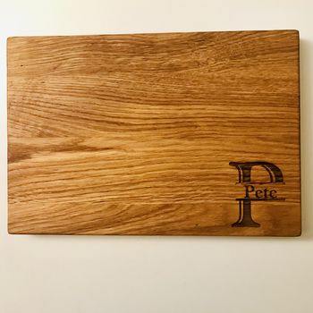 Personalised Letter Oak Chopping Board, 5 of 6