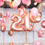 Rose Gold Birthday Surprise Helium Inflated Balloons, thumbnail 2 of 4