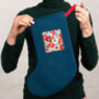Knitted Christmas Stocking With Liberty Pocket, thumbnail 1 of 3
