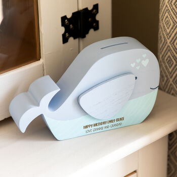 Personalised Whale Money Box Gift, 4 of 5