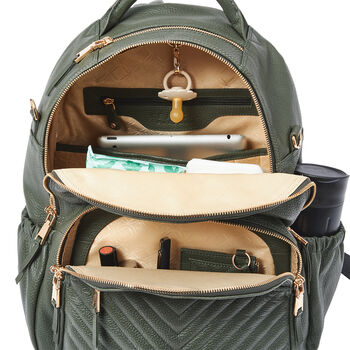 Joy Xl Olive Leather Backpack, 7 of 12