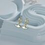 Sterling Silver Tiny Shark Fish Huggie Hoop Earrings, thumbnail 4 of 10