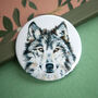 Inky Wolf Compact Pocket Mirror, thumbnail 5 of 5