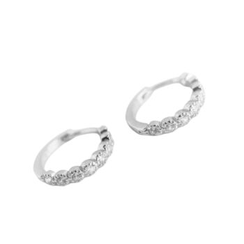 Crystal Huggie Hoop Earrings, 2 of 5