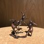 Miniature Bronze Dancing Hares Sculpture 8th Bronze, thumbnail 2 of 11