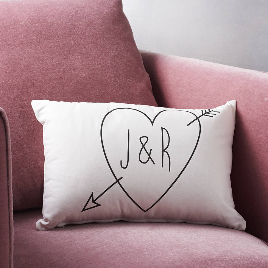 Personalised Initials Cupid Cushion, 1 of 3