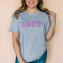 Ladies Pink Neon Love T Shirt, thumbnail 1 of 2