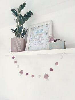 Pink And Peach Blossom Toadstool Garland, 9 of 9