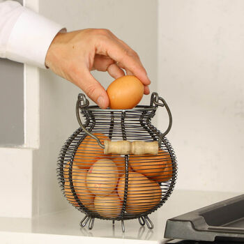 Farmhouse Wire Kitchen Egg Basket, 3 of 9