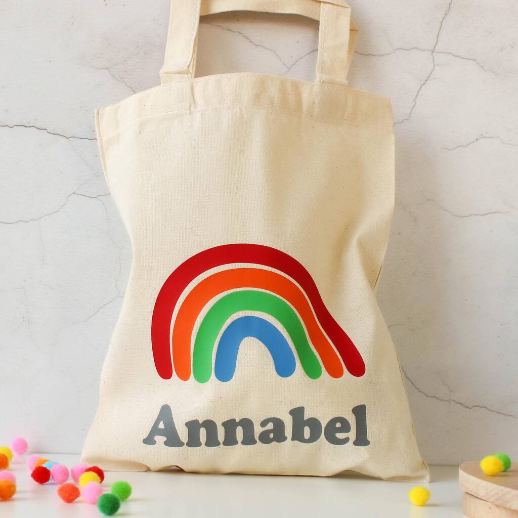 Personalised Rainbow Gift Bag, Solid Colours, 1 of 3