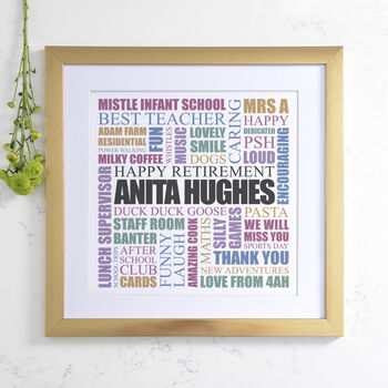 Personalised Retirement Square Word Art, 7 of 12