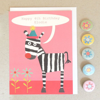 Personalised Bubble Zebra Card, 3 of 4