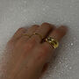 Minimalist Crescent 14k Gold Plated Dome Ring, thumbnail 8 of 10