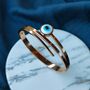 Evil Eye 18ct Plated Gold Multilayer Turkish Bangle, thumbnail 5 of 5