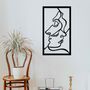 Modern Wooden Faces Line Art: Stylish Room Decor, thumbnail 5 of 11