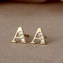 9ct Gold Initial Earrings, thumbnail 2 of 6