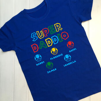 Personalised Super Daddio Dad T Shirt, 5 of 10