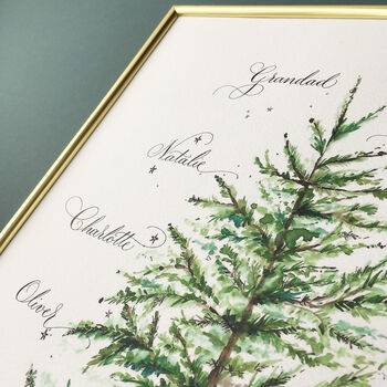 Personalised Christmas Family Tree Print, 4 of 6