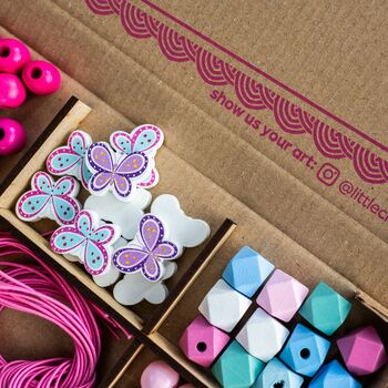 Personalised Butterfly And Flower Wooden Bead Making Kit, 9 of 9