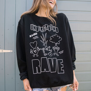 Underground Rave Unisex Graphic Sweatshirt, 2 of 3