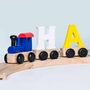 Wooden Letter Name Train Toy Pastel And Light Colours, thumbnail 4 of 9