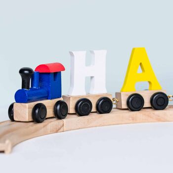 Wooden Letter Name Train Toy Pastel And Light Colours, 4 of 9
