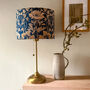 Luxury Velvet Lampshade Summer Flowers Navy Blue 40cm Or 30cm Sizes, thumbnail 3 of 6