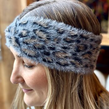 Cosy Leopard Print Winter Headband, 2 of 4