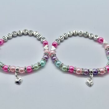 Personalised Heart Charm Bracelet, Star Name Bracelet, 4 of 12