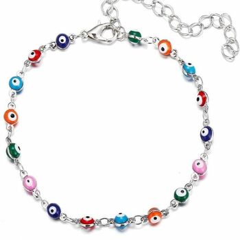 Multicolour Evil Eye Protection Charm Bracelet, 2 of 5