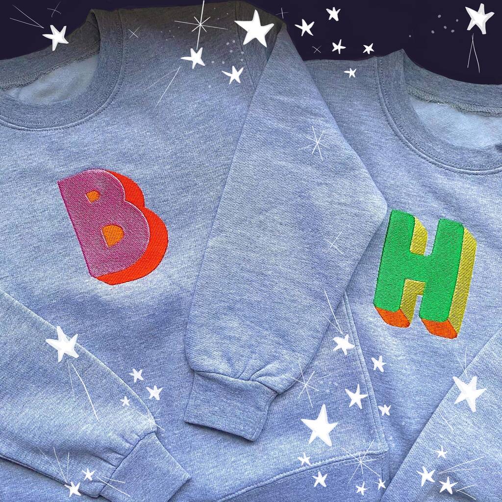 Unisex Embroidered 'Letter' Sweater By This Sweet Year