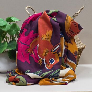 Autumnal Woodland Print Scarf, 5 of 5