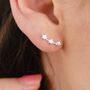 Tiny Sterling Silver Shooting Star Ear Climbers, thumbnail 4 of 7