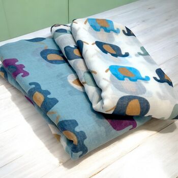 Retro Elephant Print Scarf, 2 of 5