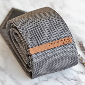Personalised Groomsmen Wood Wedding Tie Clips, 5 of 8