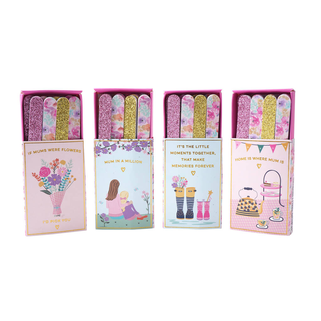 Set Of Four 'Mum In A Million' Matchbox Nail Files, 1 of 4