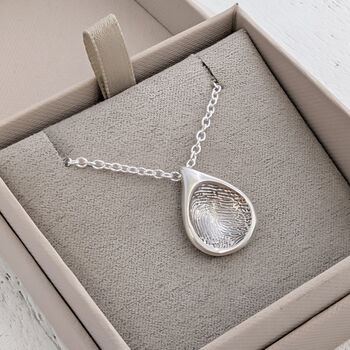 Silver Fingerprint Soft Droplet Charm, 7 of 7