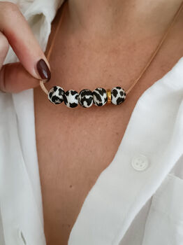 Leopard Print Silicone Bar Necklace, 3 of 6